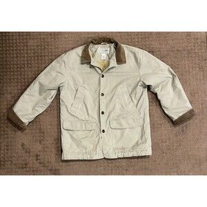 VTG LL Bean Jacket Men Large Chore Barn Field Coat Quilted Liner Corduroy Trim